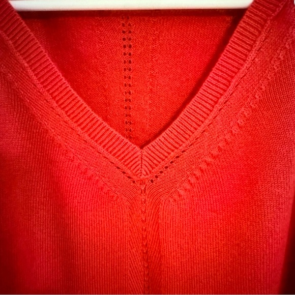 Talbots coral V-Neck sweater size 2X woman’s boxy - Picture 3 of 6